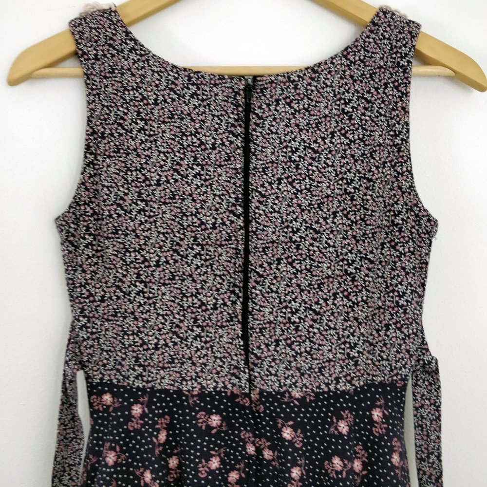 Gunne Sax Calico Floral Brown Pink Corset Sundress - Picture 11 of 16